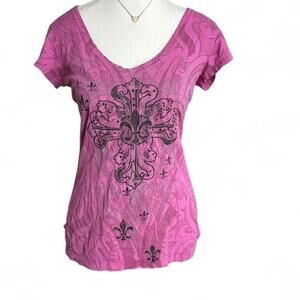Stranded Y2K Gothic Grunge Early 2000s Pink Affliction Styled 100% Cottonsize M